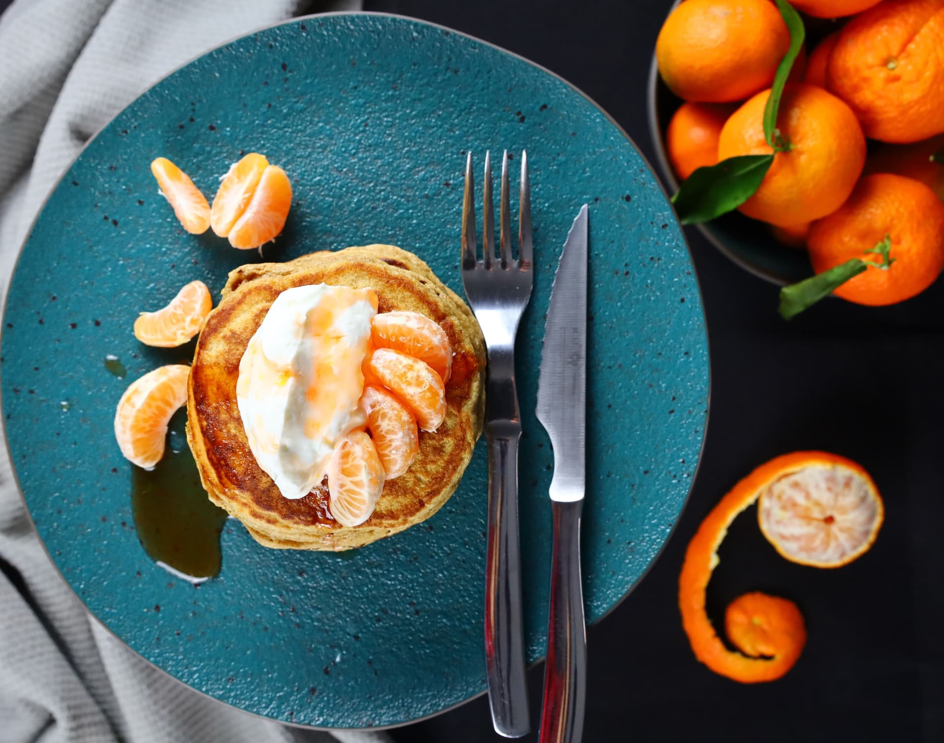 Pancakes με αλεύρι ολικής άλεσης και μανταρίνια – Sweet & Bitter